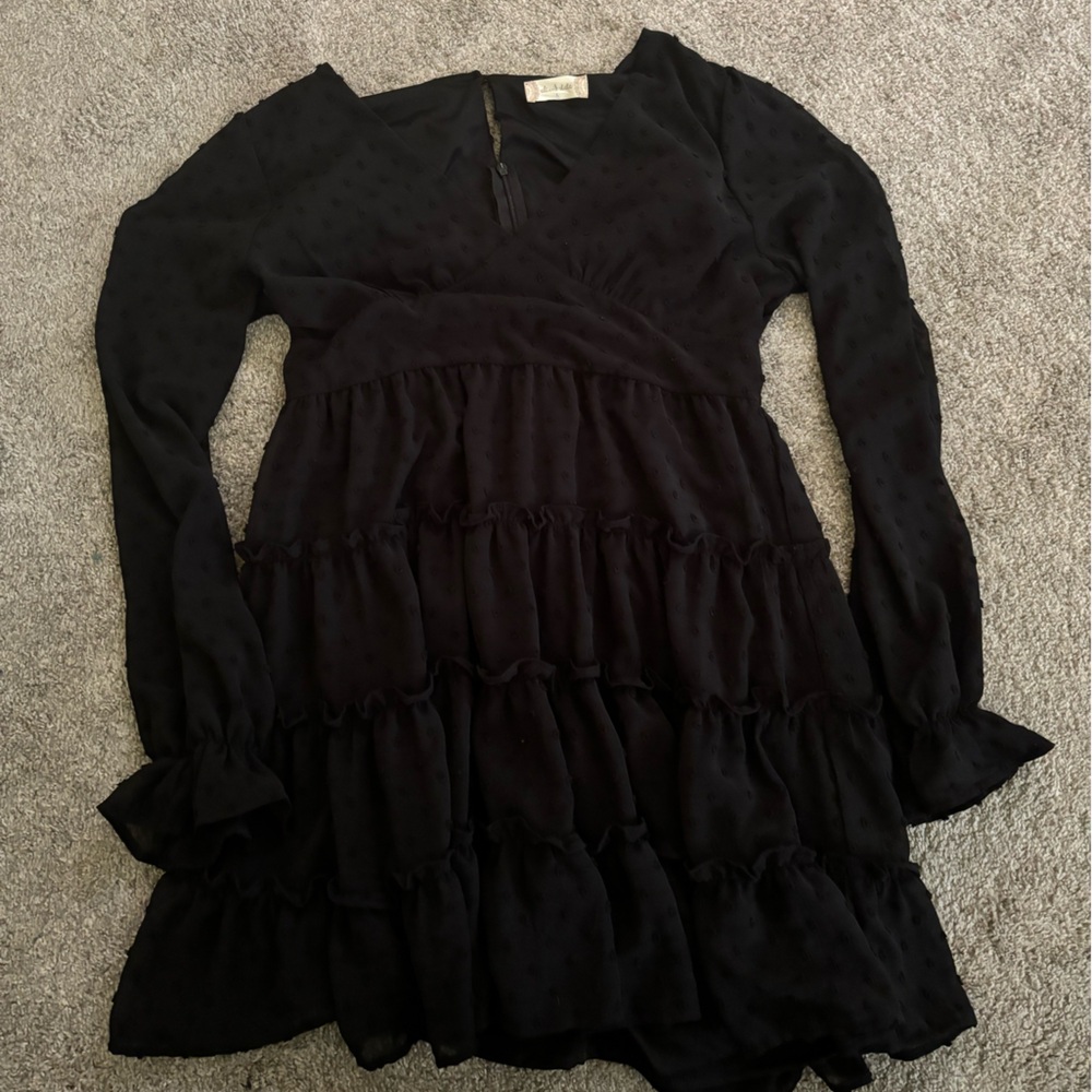 Black zip up dress